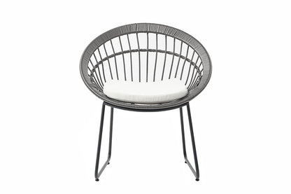 Alterego Silla de Exterior Paros, Ratán sintético con armazon de Acero, Color Gris