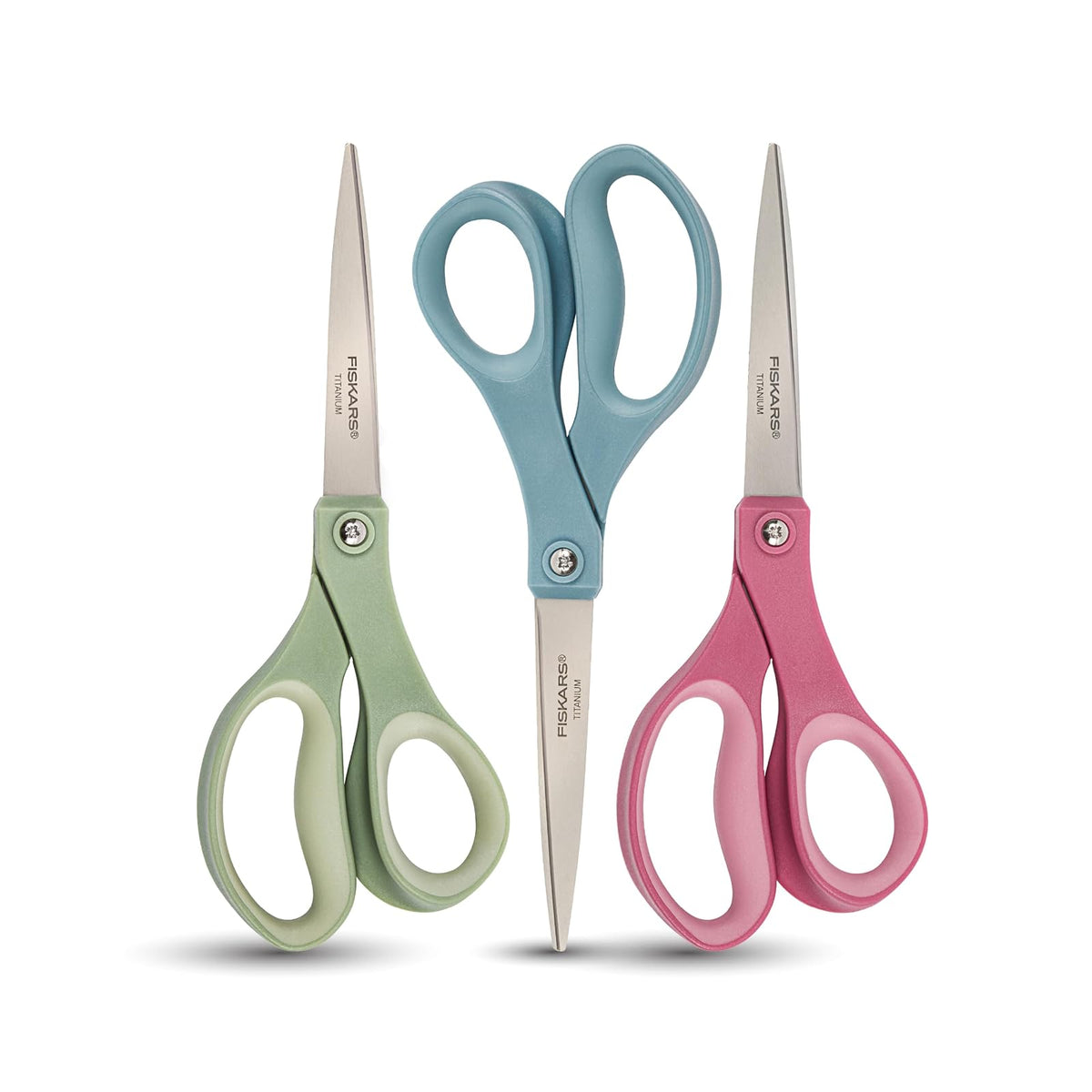 Fiskars 20,32 cm Softgrip Titanio Tijeras | Asas ergonómicas para tareas de corte diarias, tijeras afiladas multiusos para el hogar, oficina, manualidades, multicolor