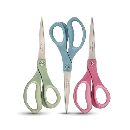 Fiskars 20,32 cm Softgrip Titanio Tijeras | Asas ergonómicas para tareas de corte diarias, tijeras afiladas multiusos para el hogar, oficina, manualidades, multicolor