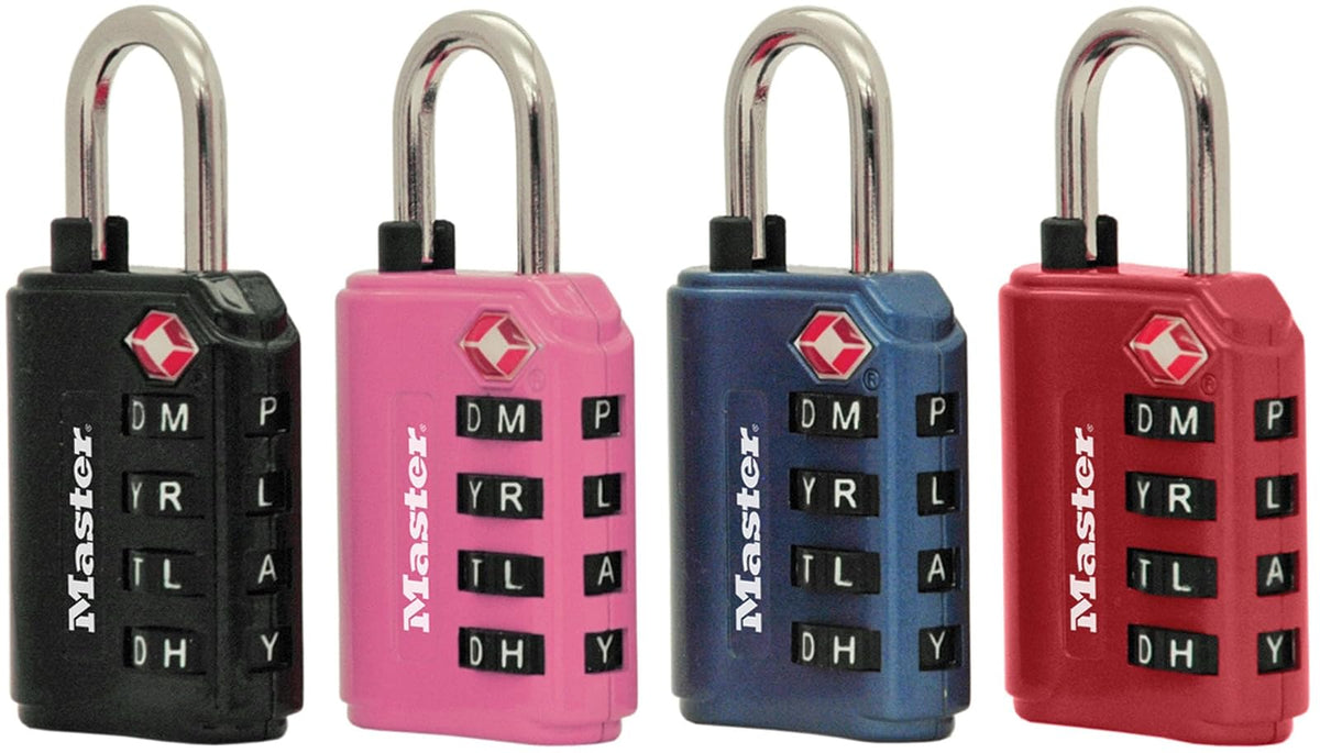 Master Lock 4691DWD TSA - Candado de combinación de contraseña para establecer su propia contraseña, color variará, 1 pieza