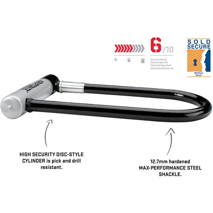 Kryptonite Evolution Mini-2 Candado en U para bicicleta con soporte Transit FlexFrame 4" x 9" (10.2 cm x 22.9 cm)