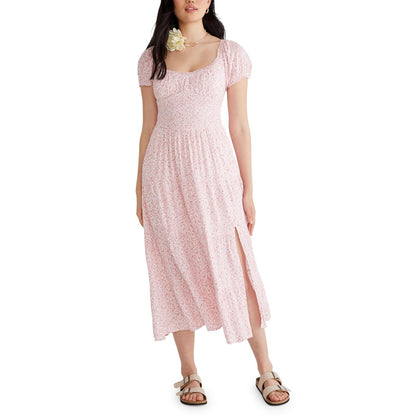 Aeropostale Vestido Midi Floral con Volantes para Mujer - G - Púrpura claro