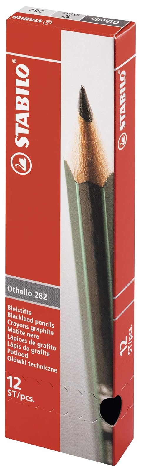STABILO Othello 282 - Paquete de 12 lápices de dibujo 2B | 12er Pack, Härtegrad 2B