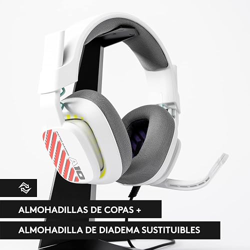Astro Gaming A10 Audífonos Gen 2 con Cable - Audífonos Over-Ear para con micrófono volteable para silenciar, transductores de 32 mm, compatibles con Xbox, PC - Blanco