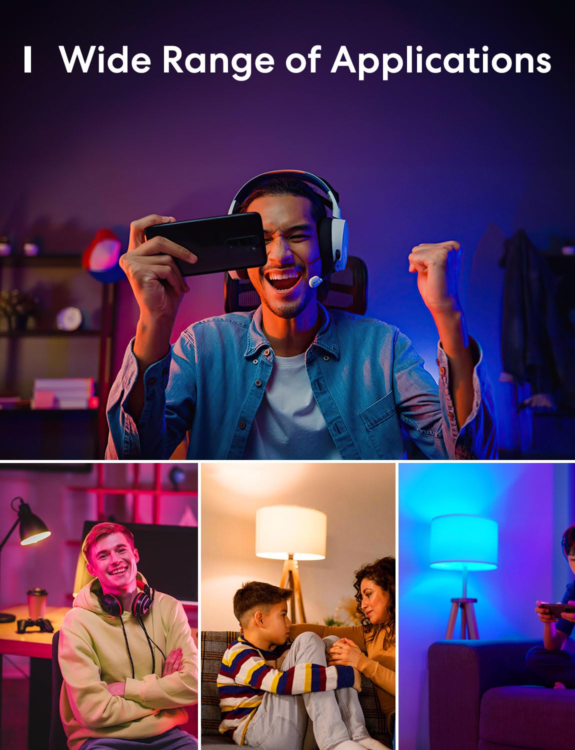 Meross - foco inteligente Wi-Fi, bombillas LED que cambian de color, compatibles con Alexa y Google Home, 2700K-6500K, color blanco sintonizable, 810 lúmenes, equivalente a 60 W, A19, E26, paquete de