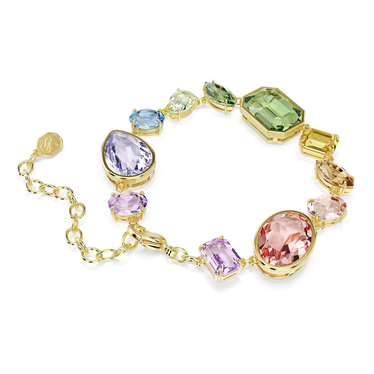 Pulsera Swarovski Gema, Cortes mixtos, multicoloreado, Oro-tSwarovski Un baño