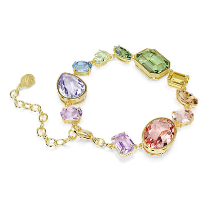 Pulsera Swarovski Gema, Cortes mixtos, multicoloreado, Oro-tSwarovski Un baño