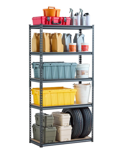 VEVOR - Estanterías de Almacenamiento de 2000 Libras, estantes de Almacenamiento de cochera de 5 Niveles, 16 Pulgadas de Profundidad x 36 Pulgadas de Ancho x 71 Pulgadas de Alto, estantes de Metal - 16*36*72inch