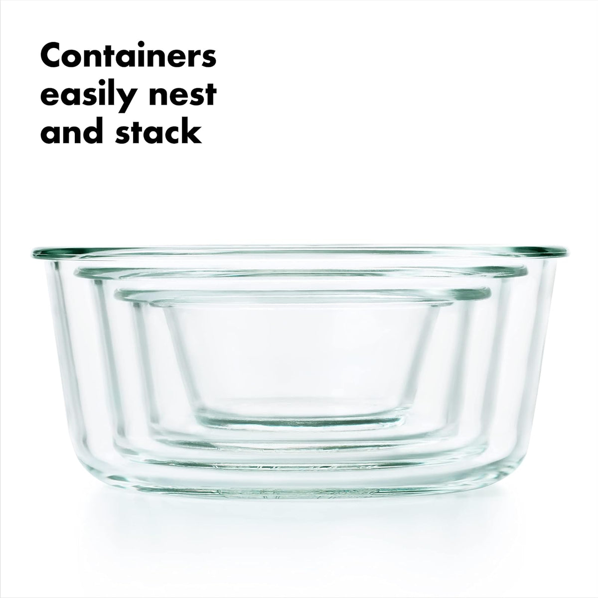 OXO Good Grips 1 cup SNAP Leakproof Glass Round Food Storage Container | Tapa a prueba de fugas, apta para congelador a horno, ideal para laterales, aperitivos, inmersiones, porciones