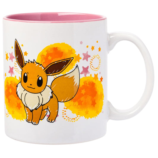 Silver Buffalo Pokémon Eevee Star Splatter Taza de cerámica, 20 onzas