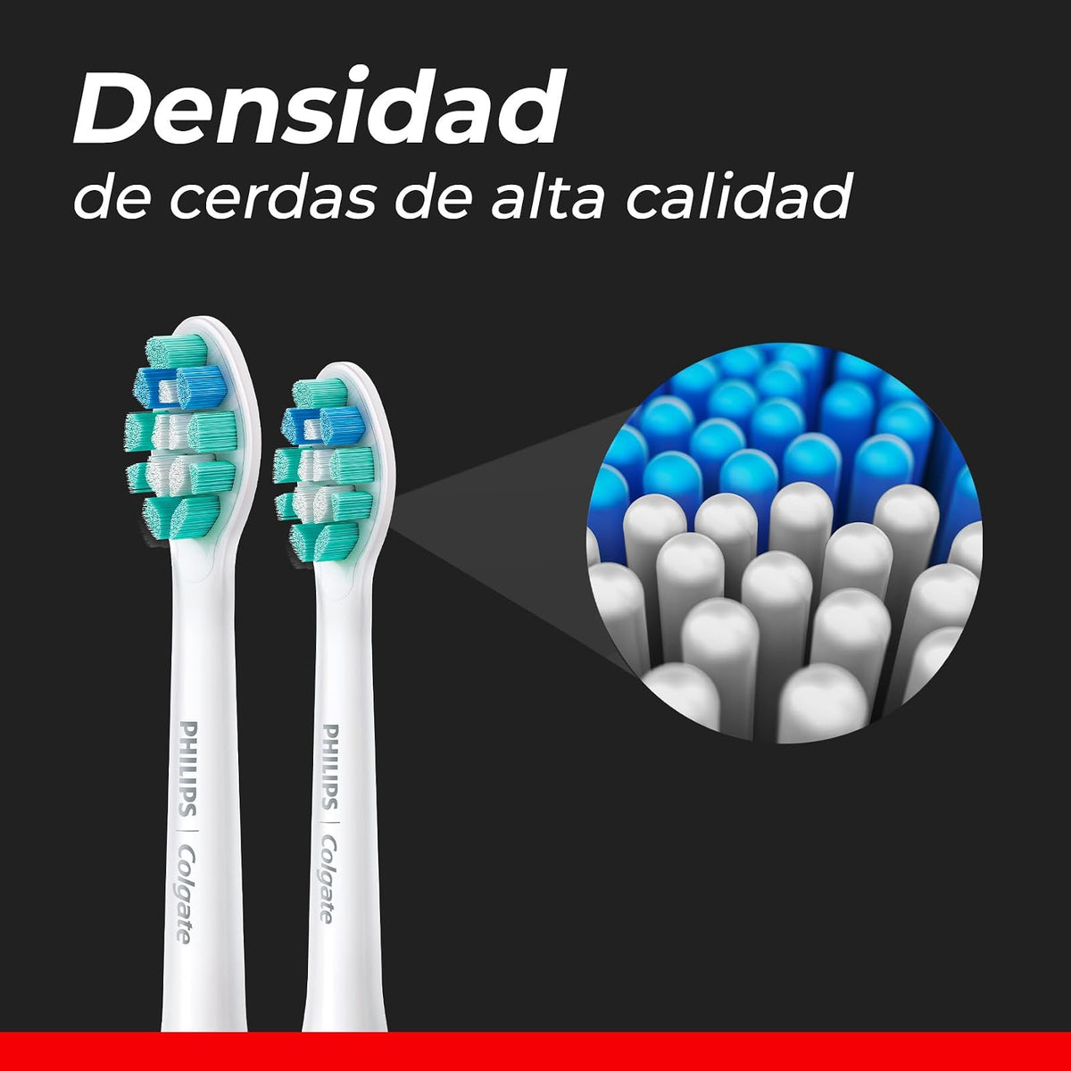 Colgate Repuesto Cepillo Eléctrico Philips Limpieza Profunda 6 Unidades | Hasta 100% Menos Manchas en Solo 7 días, Remueve 7X Más Placa, Las Cerdas Centrales Eliminan las Manchas Superficiales