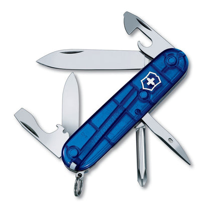 Victorinox Swiss Army - Multiherramienta, Navaja de Bolsillo | Multiherramienta duradera de acero inoxidable cuenta con un destornillador Phillips, escariador y punzón para manualidades y - Tinker - Safiro Translúcido