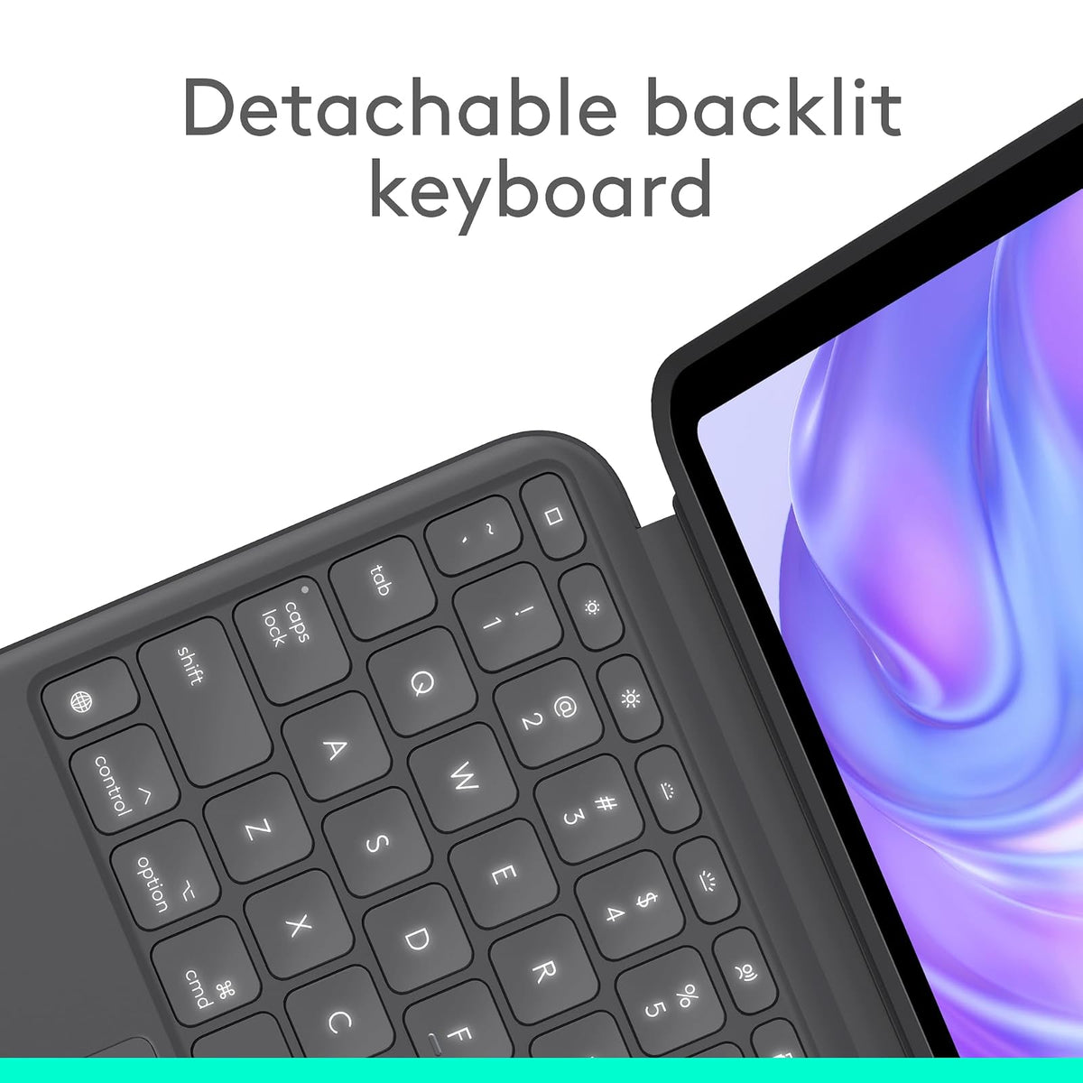 Logitech Combo Touch, Funda con Teclado, iPad Pro 11 Pulgadas (M4)(2024) - Teclado retroiluminado extraíble con Soporte abatible, Escritura cómoda, Modo Multiuso - Color Grafíto