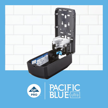 Pacific Blue Ultra™ Wall-Mounted Manual Dispenser for Foaming Hand Soap and Hand Sanitizer by Georgia-Pacific, Black, 53057, 11.5” W x 5.6” D by 4.4” H