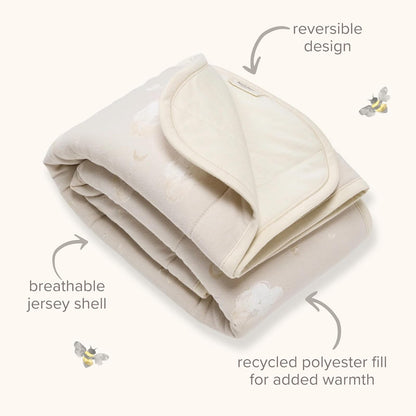 Burt's Bees Baby Manta Reversible para Bebé | Algodón 100% Orgánico, 30 x 40 Pulgadas, Acolchado, Guardería, Carriola, Tummy-Time