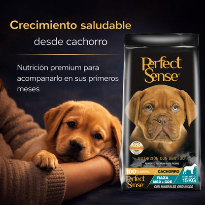 Perfect Sense Alimento Premium para Cachorros MLB | 15 kg | Ingredientes 100% Naturales con Prebióticos, Omega 3, YUCCA schidigera y Conservadores Naturales