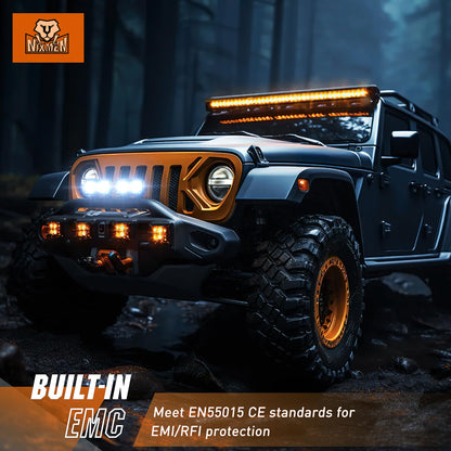 Nilight - 2 cápsulas LED para motocicleta, luz de inundación de 3 pulgadas, luz antiniebla todoterreno, 1160 lm, luz auxiliar EMC integrada para motocicleta, SUV, ATV, camión, barco, tractor, carretilla elevadora, 5 años de garantía