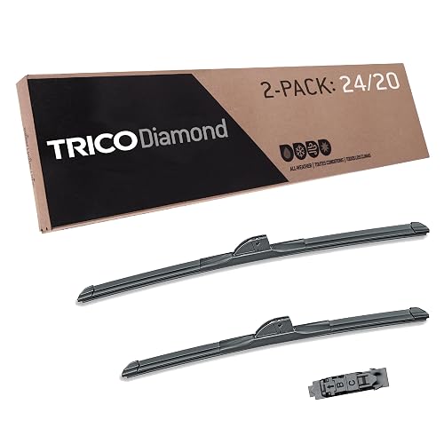 Trico Diamond Escobillas Limpiaparabrisas de Alto Rendimiento de 24 + 20 in (Paquete de 2) para Todo Clima, 25-2420
