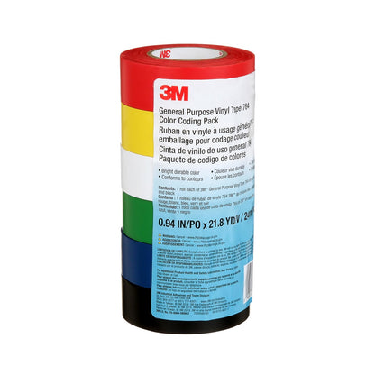 3m uso General cinta de vinilo codificación de Color , k6 °C38 | 2,39 cm x 21,8 m, ideal para cinta de marcado de piso de tráfico ligero, seguridad y agrupamiento