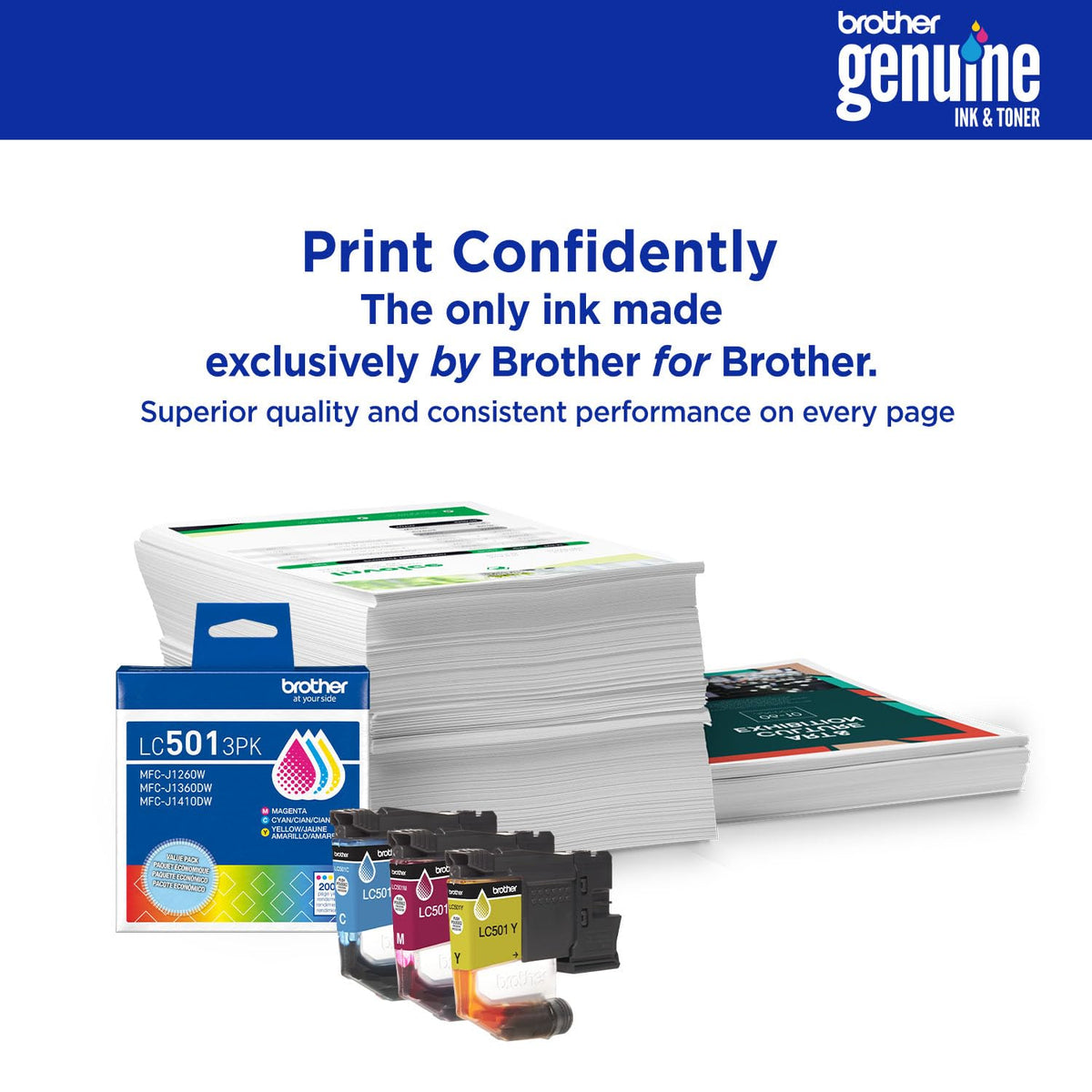 Brother LC5014PK - Paquete de 4 Cartuchos de Tinta (1 Cada uno) de Rendimiento estándar Negro, Cian, Magenta y Amarillo