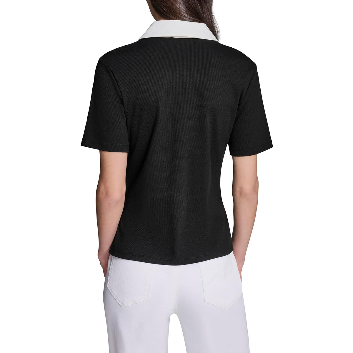 Karl Lagerfeld - Blusa cómoda y Ligera con Botones Rosette para Mujer