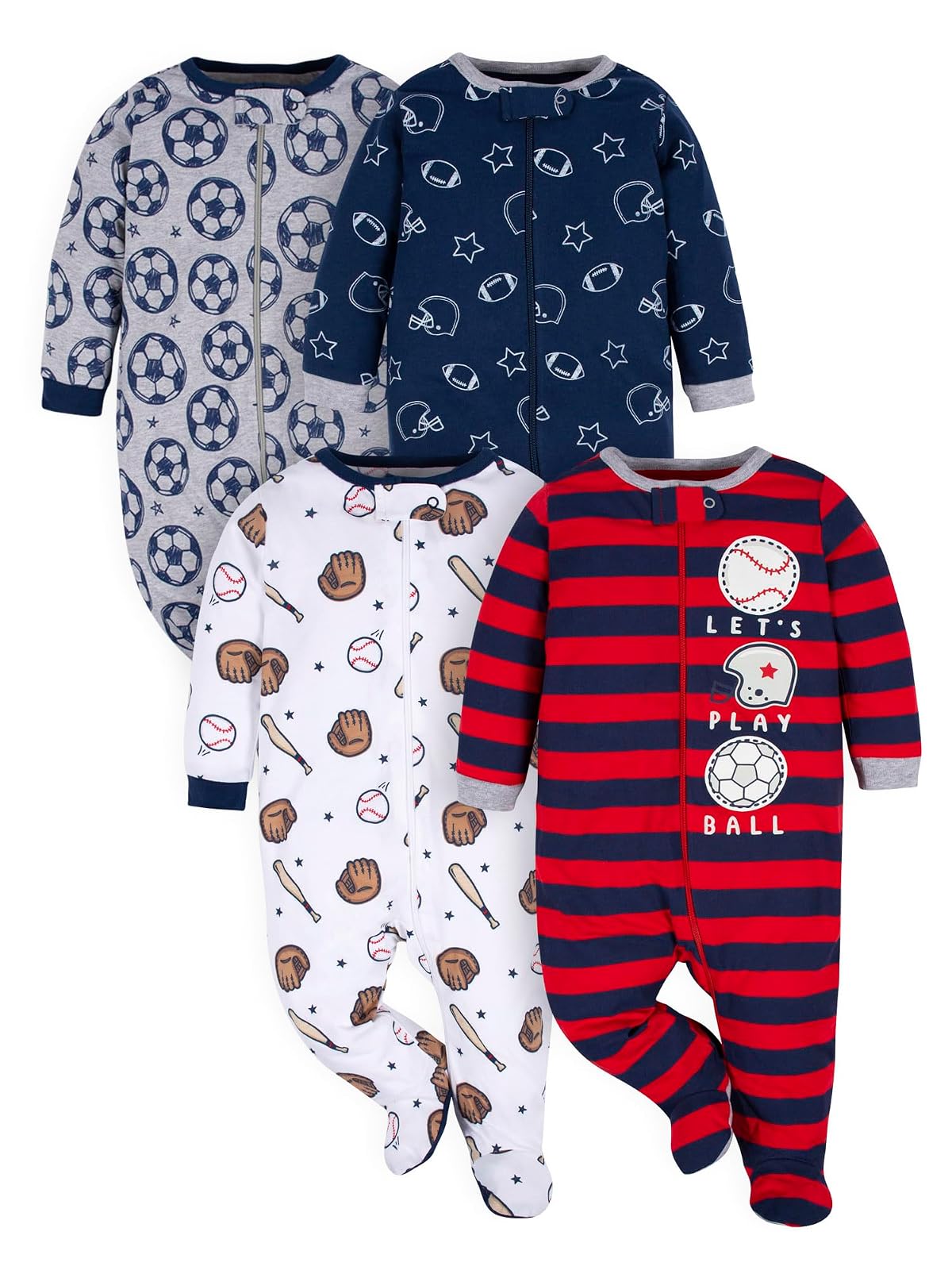 Gerber Baby Boys - Paquete de 4 pies para Dormir y Jugar