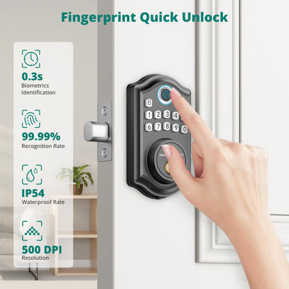AkaGear DS10 - Cerradura de puerta de entrada sin llave, bloqueo de puerta de entrada sin llave, bloqueo de teclado electrónico, cerradura de puerta inteligente, cerradura de teclado para puerta