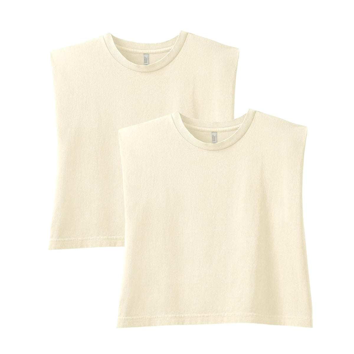 American Apparel playera muscle teñida, paquete de 2 - M - Crema descolorada (paquete de 2)