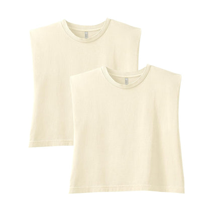 American Apparel playera muscle teñida, paquete de 2 - M - Crema descolorada (paquete de 2)