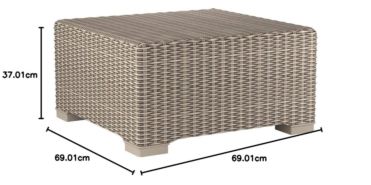 Keter California - Sofá de Patio con Cojines, Mesa para café, Capuccino, Mesa para café