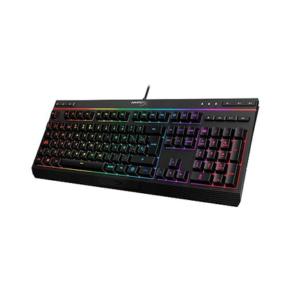 HyperX Alloy Core RGB – Teclado gamer español de membrana – Teclas silenciosas y rápidas con iluminación dinámica RGB, Resistente a derrames, Compatible con Windows 10/8.1/8/7 – Teclas Español Latam