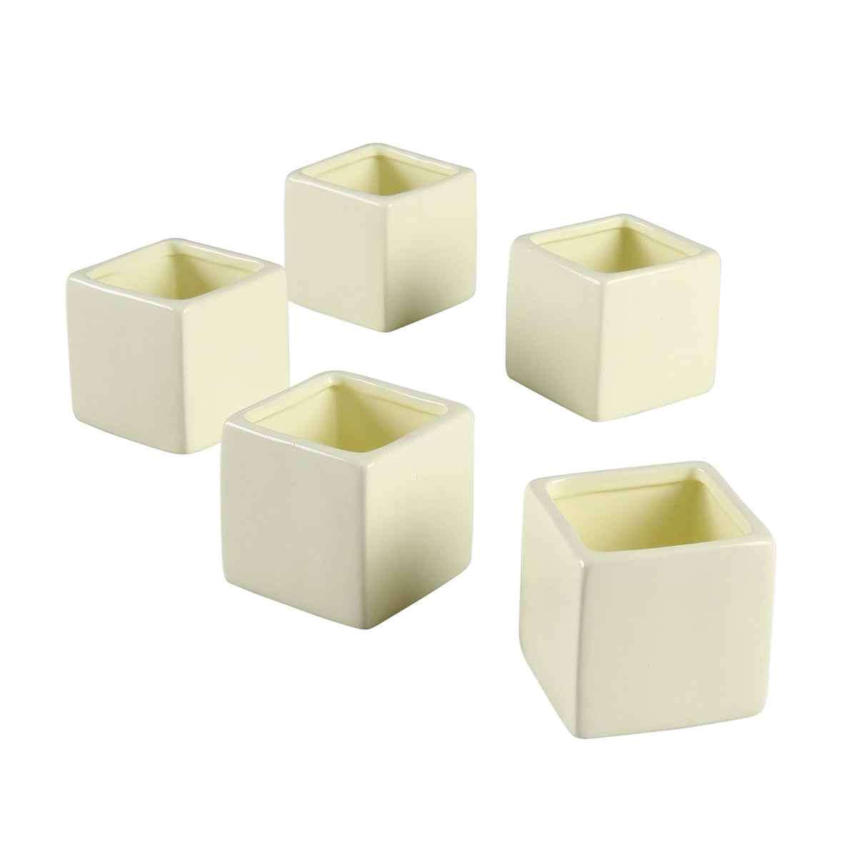 Ivy Lane Design - Juego de 5 macetas cuadradas Lisas