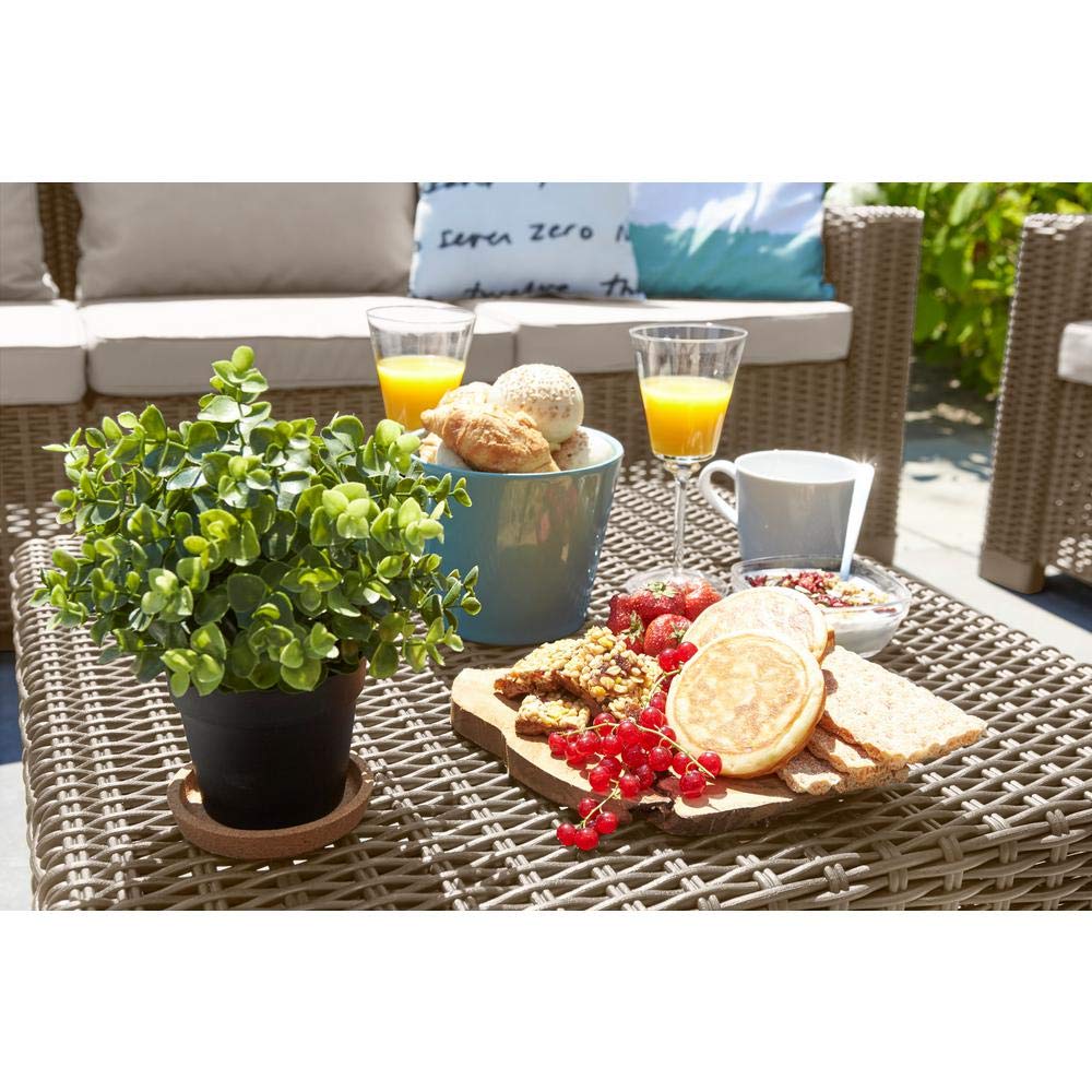 Keter California - Sofá de Patio con Cojines, Mesa para café, Capuccino, Mesa para café