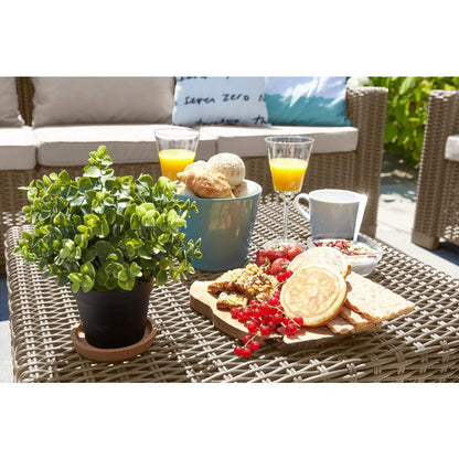 Keter California - Sofá de Patio con Cojines, Mesa para café, Capuccino, Mesa para café