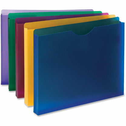 Smead 89610 - chamarra de archivo expandible de polietileno, pestaña de corte recto, expansión de 1 pulgada, tamaño carta, colores surtidos, 10 por paquete