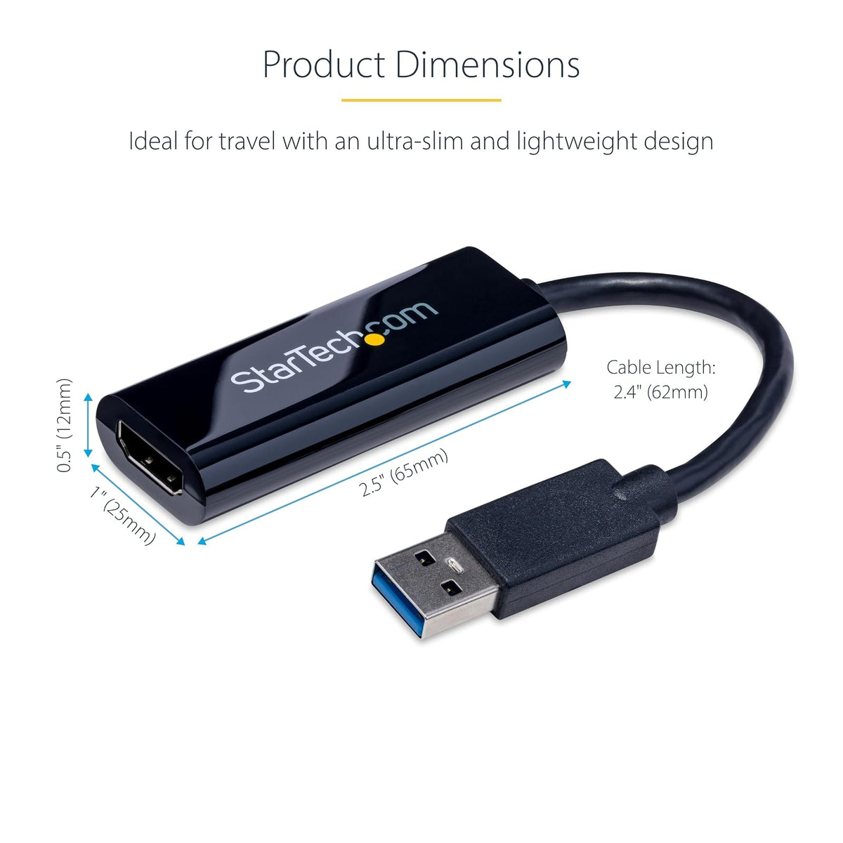 StarTech USB32HDES - Adaptador de Video USB 3.0 a HDMI, Cable Convertidor Compacto, Compatible con Windows XP (32/64), Vista (32/64), 7(32/64), 8 / 8.1 (32/64), 10 (32/64)