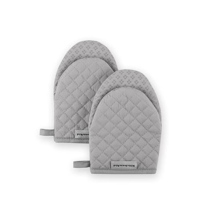KitchenAid Manoplas y Agarraderas de Horno Asteroide, 2 Piezas - 5.5"x8" - Gris