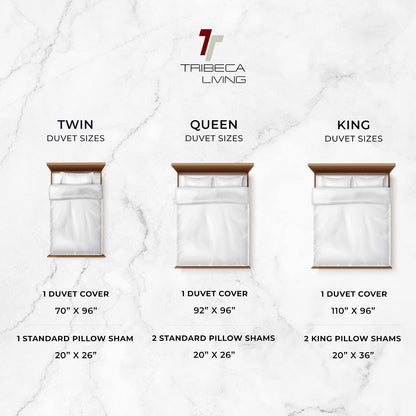 Tribeca Living VENICEDUVET Venice - Juego de edredón de Terciopelo de Gran tamaño, 3 Piezas, King, Azul Marino