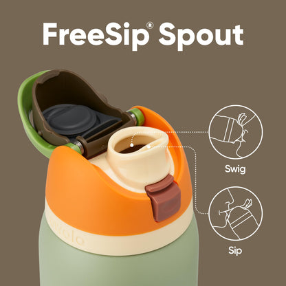 Owala FreeSip Botella de acero inoxidable aislada con popote, botella de agua deportiva libre de BPA, ideal para viajar, 32 oz, Camuflaje Fresco