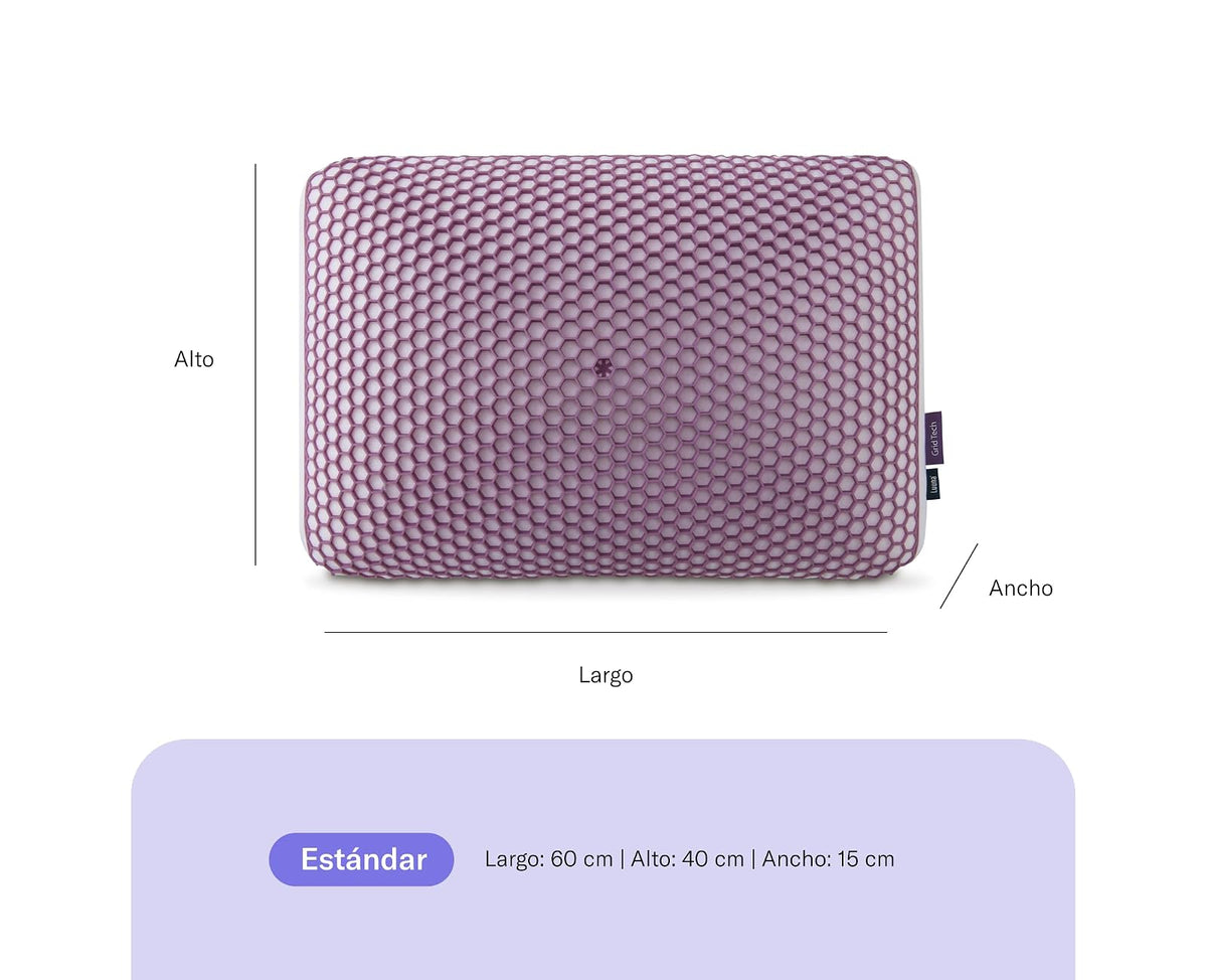 Luuna - Almohada Grid Tech, Suave y Fresca, Hecha de Látex Talalay de Calidad Superior, Hipoalergénica, Soporte y Confort, Color Blanco, Marca Mexicana, Tamaño Estándar