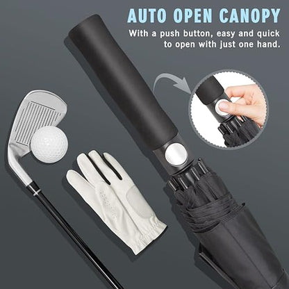 ZOMAKE Paraguas de Golf 54/62/68 Pulgadas, Paraguas Grande Resistente al Viento, Lluvia Gran Tamaño con Doble Toldo para Hombre, Ventilado