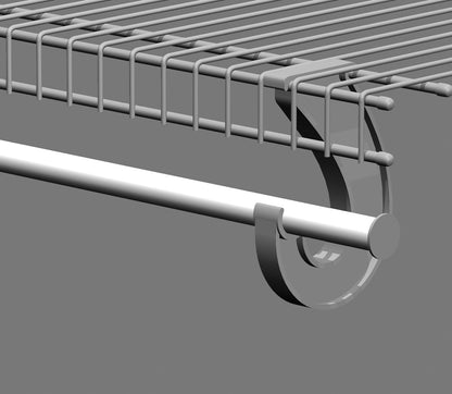 ClosetMaid 2050 Super Slide Ajustable para Colgar Barra de clóset, 2 'a 4', Blanco, 6' to 8', 1