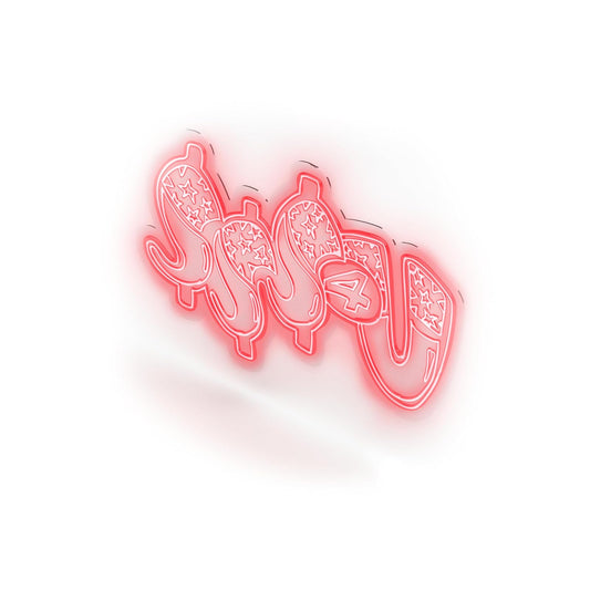 Signo de neón con texto en inglés "Someme SEXY SGS" para ti