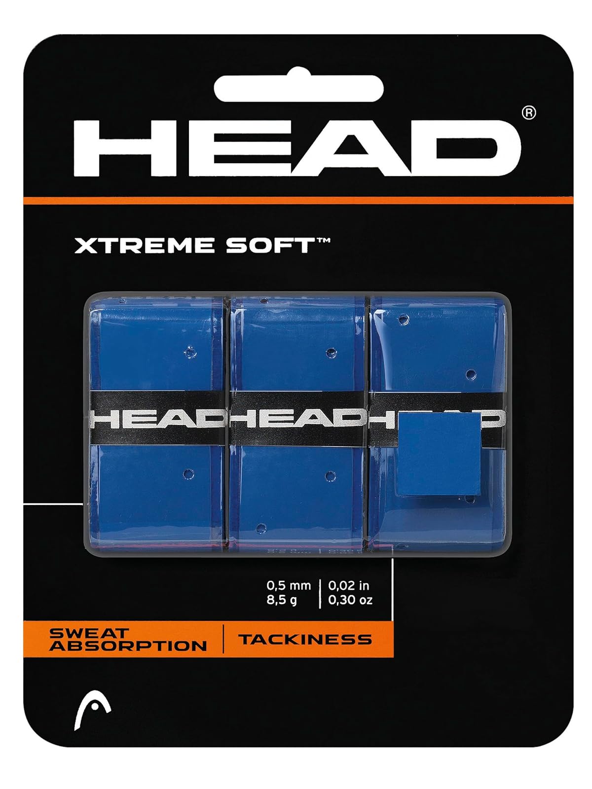 HEAD Xtreme Soft Cinta de Agarre para Raqueta (3 Piezas) - Cinta de agarre - Azul - Patchwork