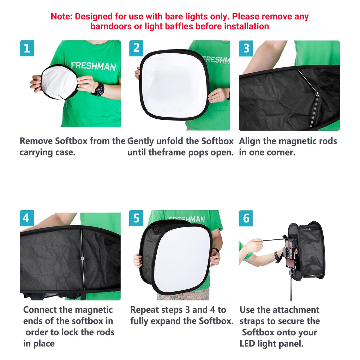 NEEWER 2 Pack LED Luz Panel Softbox para 660 480 Luz de Video | Outer 16.3"x6.5", Inner 9.8"x8.7", Plegable Difusor, para Foto Estudio Shooting