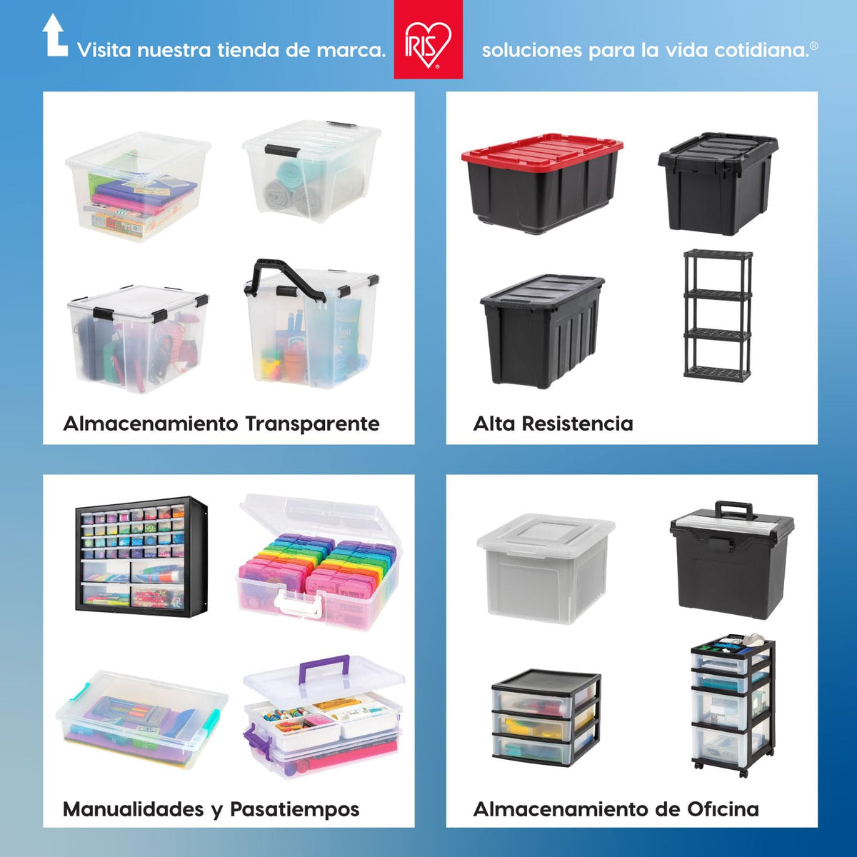 IRIS USA 6 Contenedores de 54 Qt con Tapa, Transparentes | Diseño transparente para ver el contenido fácilmente. Ideal para mudanzas, cobijas, ropa y garaje. Diseño anidable.