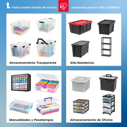 IRIS USA 6 Contenedores de 54 Qt con Tapa, Transparentes | Diseño transparente para ver el contenido fácilmente. Ideal para mudanzas, cobijas, ropa y garaje. Diseño anidable.