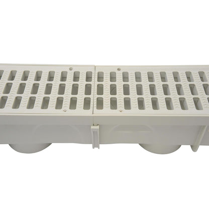 NDS 864G Kit de Drenaje de Canal de 5 Pulgadas, Canal de Perfil Profundo de 5-1/2 Pulgadas x 39-3/8 Pulgadas, Incluye Dos Rejillas de plástico Gris, Tapas de Extremo/Salida, para calzadas, Patios y
