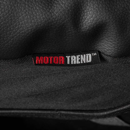 Motor Trend Fundas de Asiento de Piel Sintética con Costuras Negras para Asientos Delanteros, Negro, OS-244-SL
