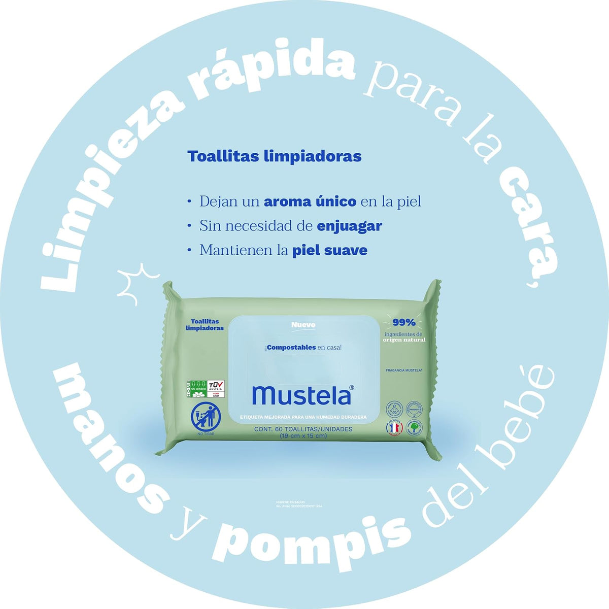 Mustela Pack 4 Toallitas Compostables